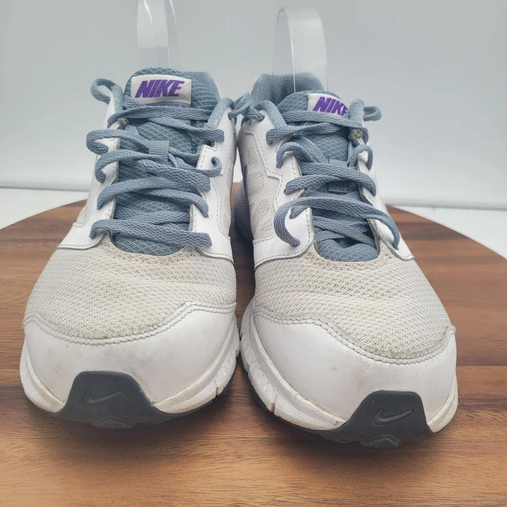 Nike Downshifter 6 Running Shoes Womens Size 10 White Purple Sneakers 684765-100